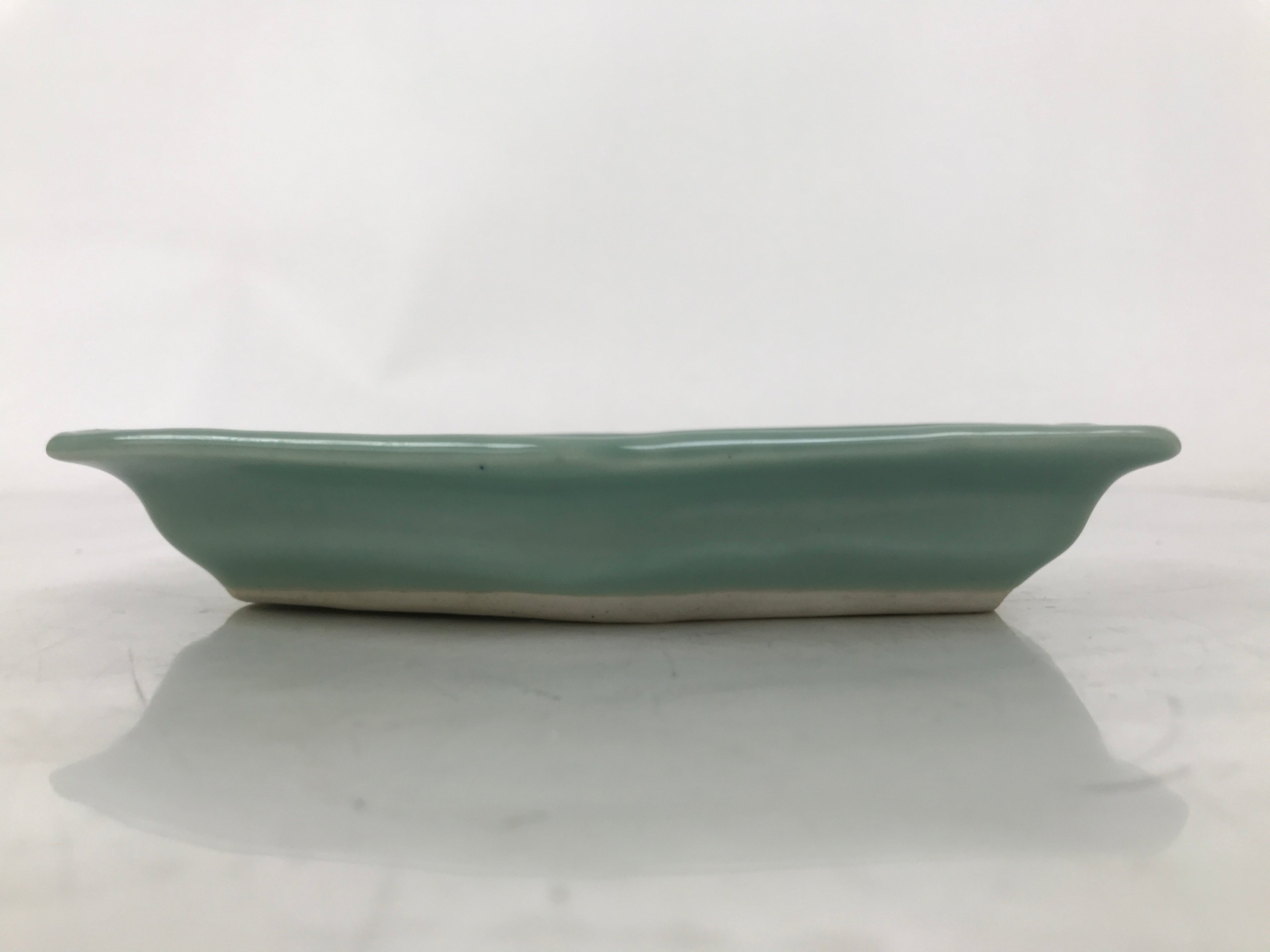 Antique Japanese Porcelain Small Plate Kozara Hexagon Celadon Sayagata Y319