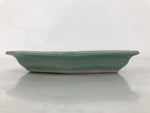 Antique Japanese Porcelain Small Plate Kozara Hexagon Celadon Sayagata Y319