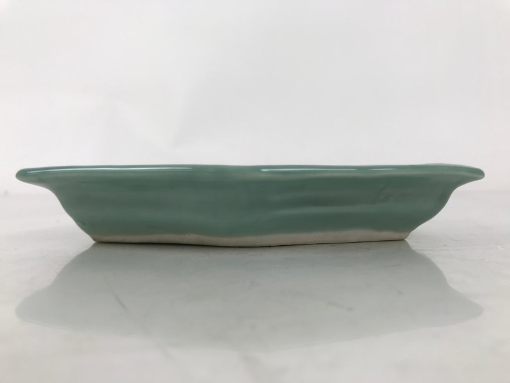 Antique Japanese Porcelain Small Plate Kozara Hexagon Celadon Sayagata Y319