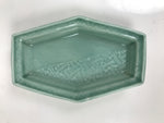 Antique Japanese Porcelain Small Plate Kozara Hexagon Celadon Sayagata Y320