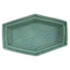 Antique Japanese Porcelain Small Plate Kozara Hexagon Celadon Sayagata Y320