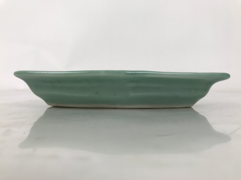 Antique Japanese Porcelain Small Plate Kozara Hexagon Celadon Sayagata Y321