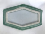 Antique Japanese Porcelain Small Plate Kozara Hexagon Celadon Sayagata Y321