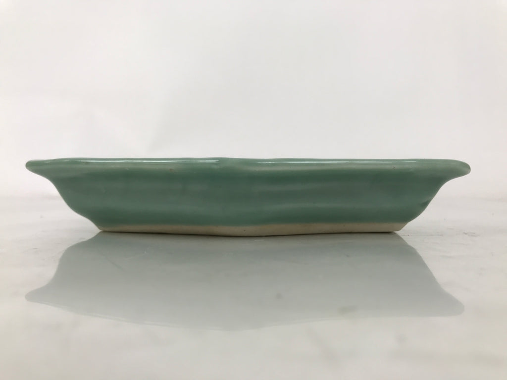 Antique Japanese Porcelain Small Plate Kozara Hexagon Celadon Sayagata Y322