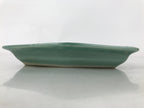Antique Japanese Porcelain Small Plate Kozara Hexagon Celadon Sayagata Y322