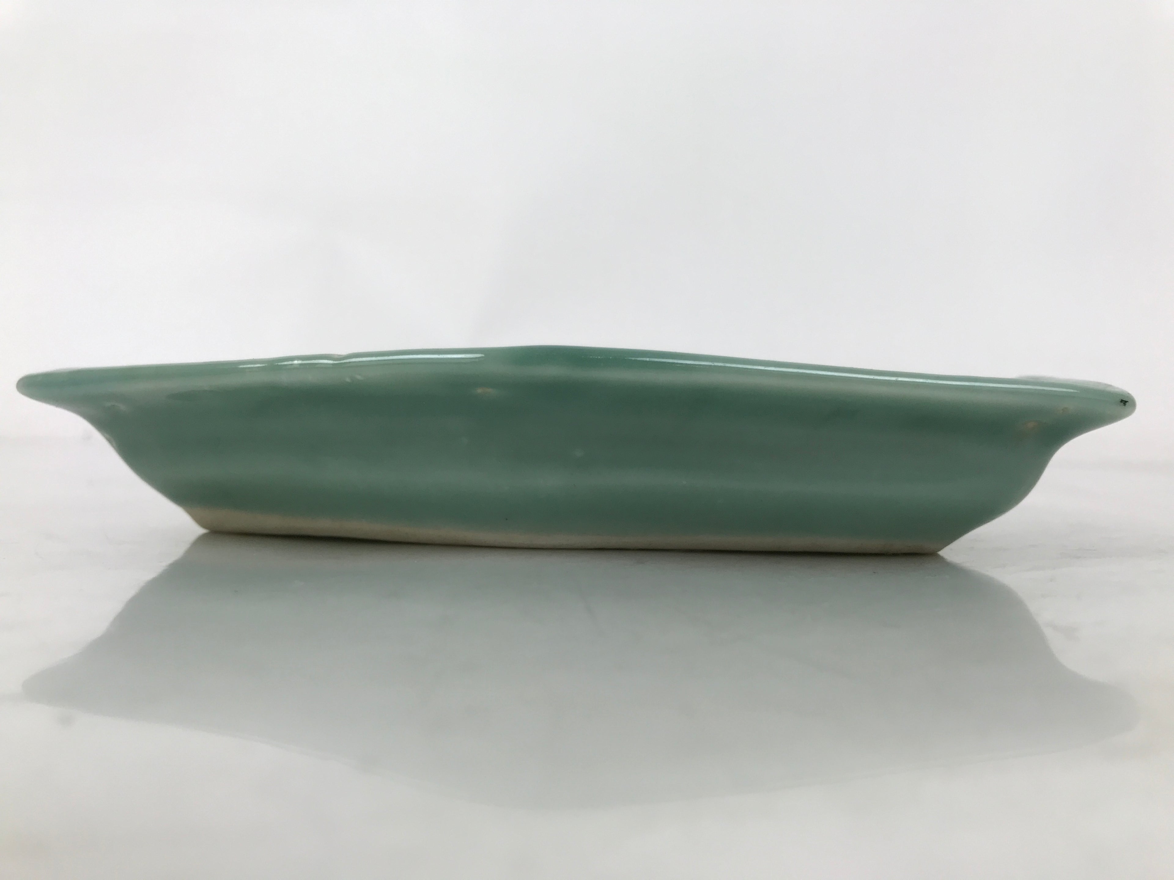 Antique Japanese Porcelain Small Plate Kozara Hexagon Celadon Sayagata Y322