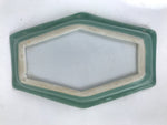 Antique Japanese Porcelain Small Plate Kozara Hexagon Celadon Sayagata Y322