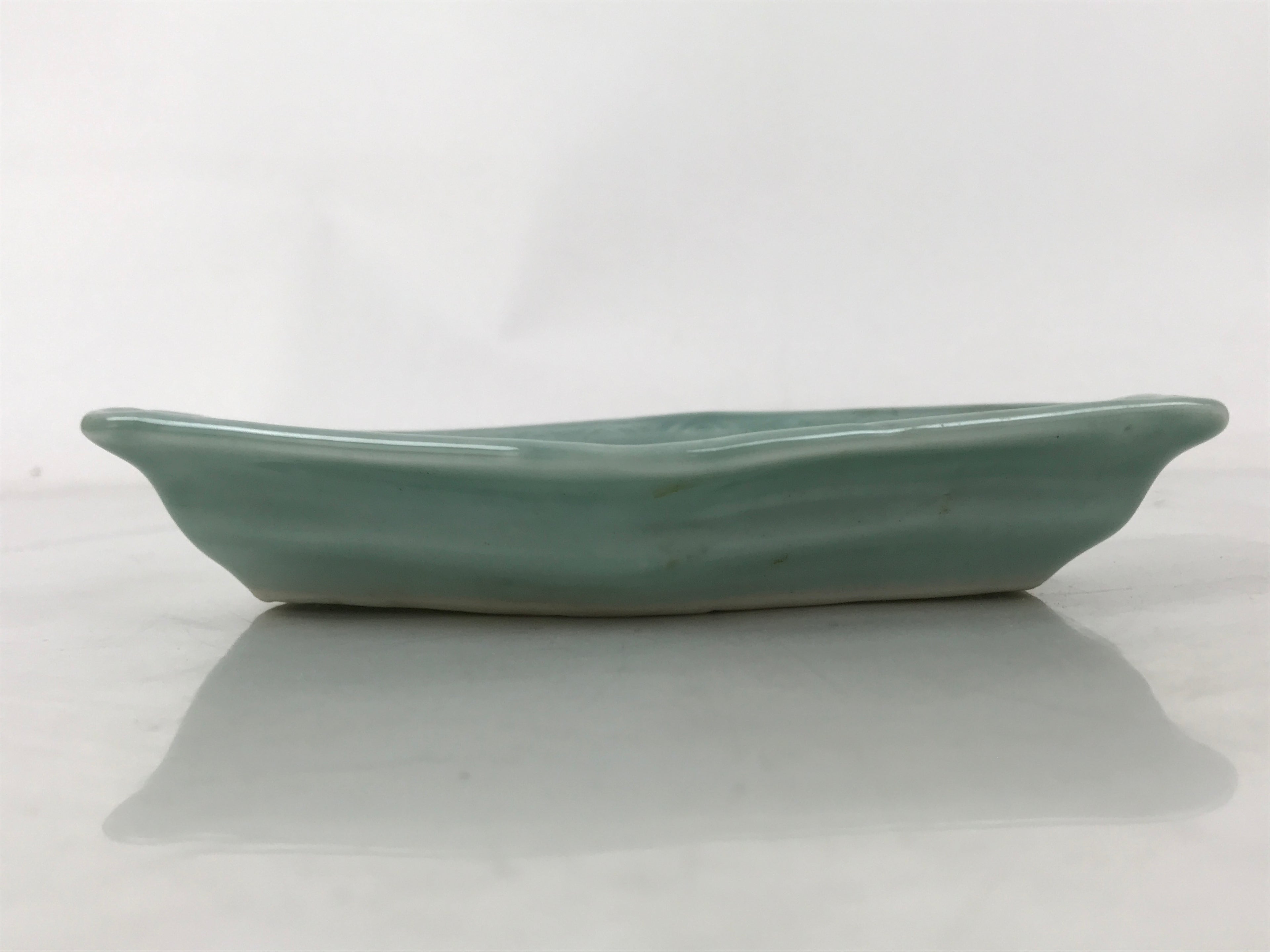 Antique Japanese Porcelain Small Plate Kozara Hexagon Celadon Sayagata Y323