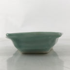 Antique Japanese Porcelain Small Plate Kozara Hexagon Celadon Sayagata Y323