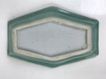 Antique Japanese Porcelain Small Plate Kozara Hexagon Celadon Sayagata Y323