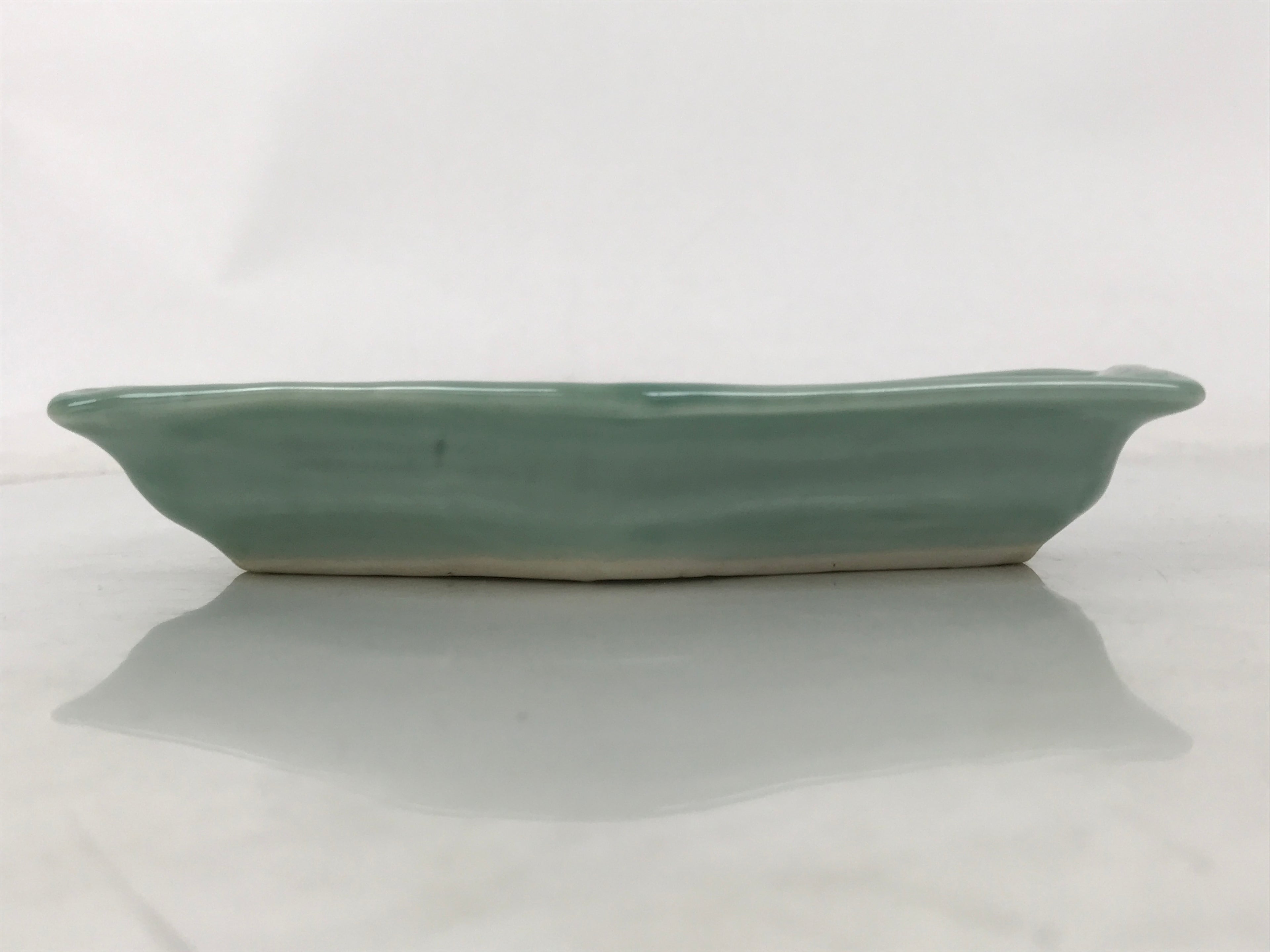 Antique Japanese Porcelain Small Plate Kozara Hexagon Celadon Sayagata Y324