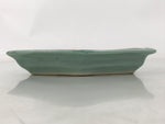 Antique Japanese Porcelain Small Plate Kozara Hexagon Celadon Sayagata Y324