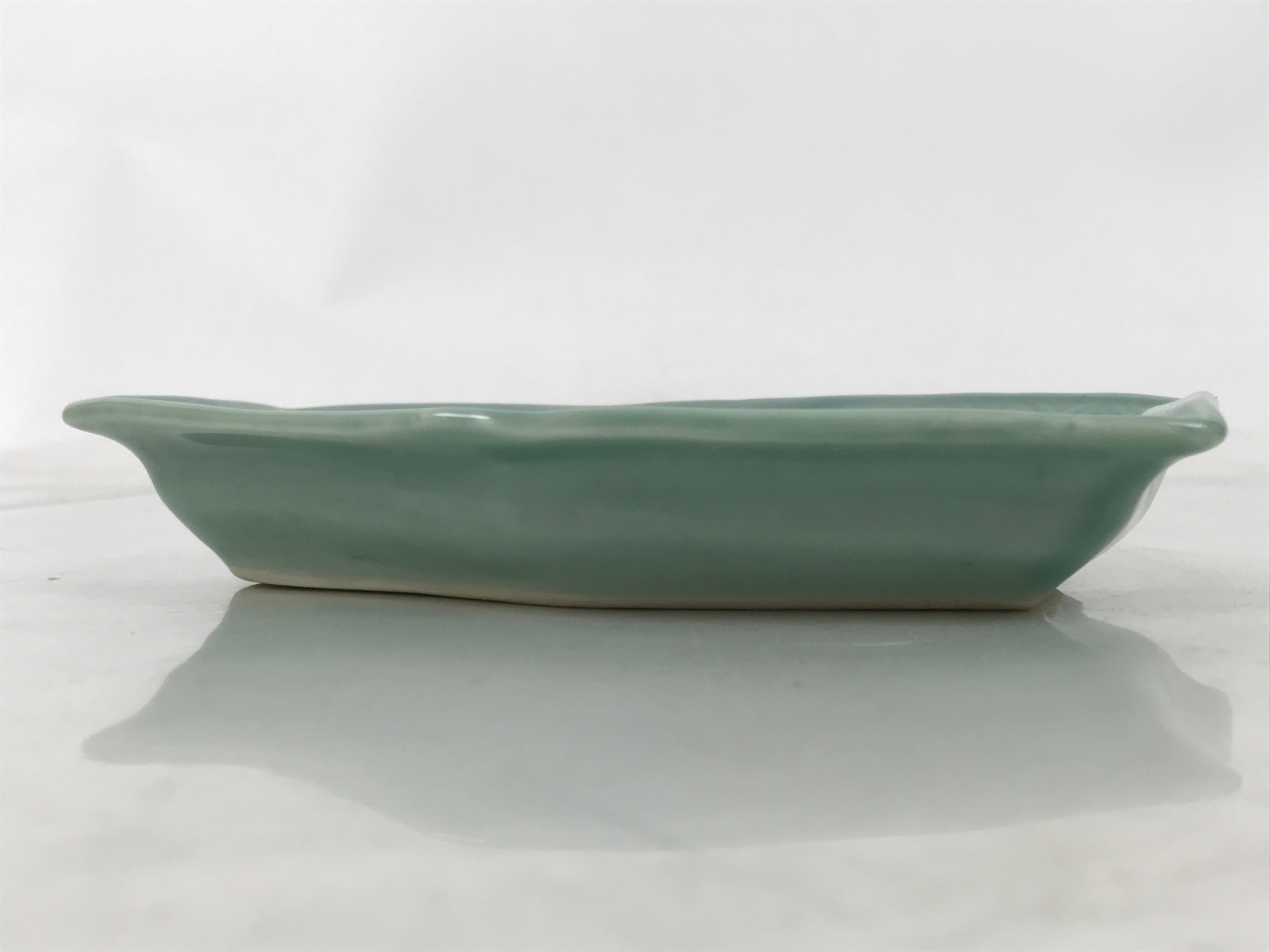 Antique Japanese Porcelain Small Plate Kozara Hexagon Celadon Sayagata Y324