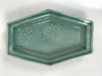 Antique Japanese Porcelain Small Plate Kozara Hexagon Celadon Sayagata Y324