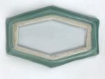 Antique Japanese Porcelain Small Plate Kozara Hexagon Celadon Sayagata Y324
