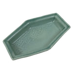 Antique Japanese Porcelain Small Plate Kozara Hexagon Celadon Sayagata Y324