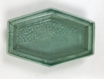 Antique Japanese Porcelain Small Plate Kozara Hexagon Celadon Sayagata Y326