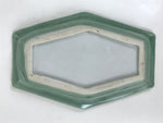 Antique Japanese Porcelain Small Plate Kozara Hexagon Celadon Sayagata Y326