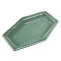 Antique Japanese Porcelain Small Plate Kozara Hexagon Celadon Sayagata Y326