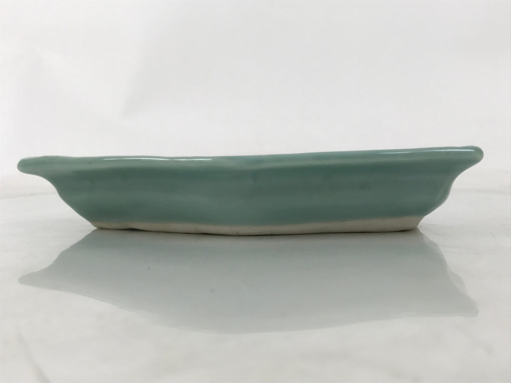 Antique Japanese Porcelain Small Plate Kozara Hexagon Celadon Sayagata Y327