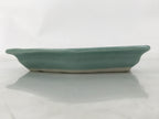 Antique Japanese Porcelain Small Plate Kozara Hexagon Celadon Sayagata Y327