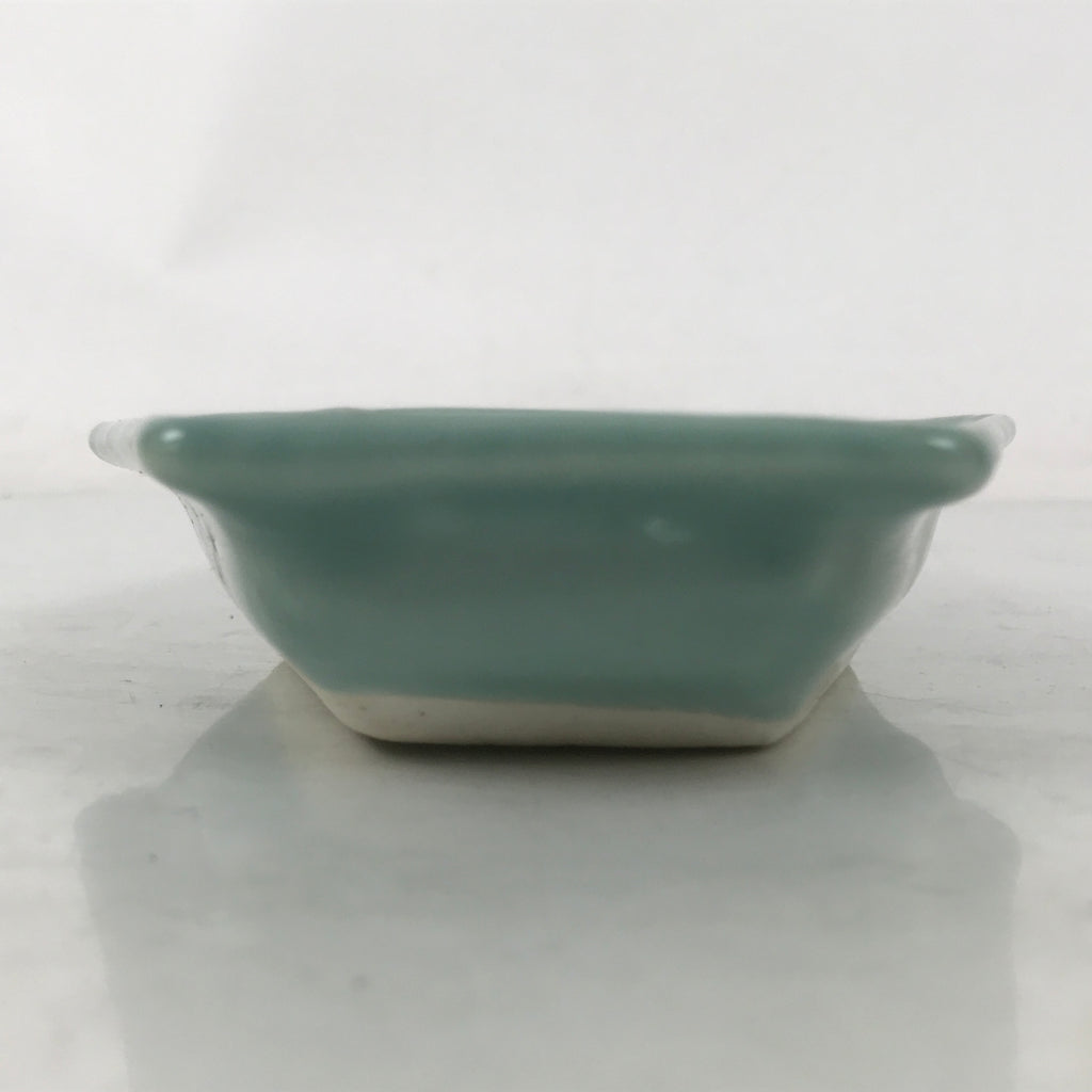 Antique Japanese Porcelain Small Plate Kozara Hexagon Celadon Sayagata Y327