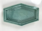 Antique Japanese Porcelain Small Plate Kozara Hexagon Celadon Sayagata Y327