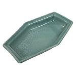 Antique Japanese Porcelain Small Plate Kozara Hexagon Celadon Sayagata Y327