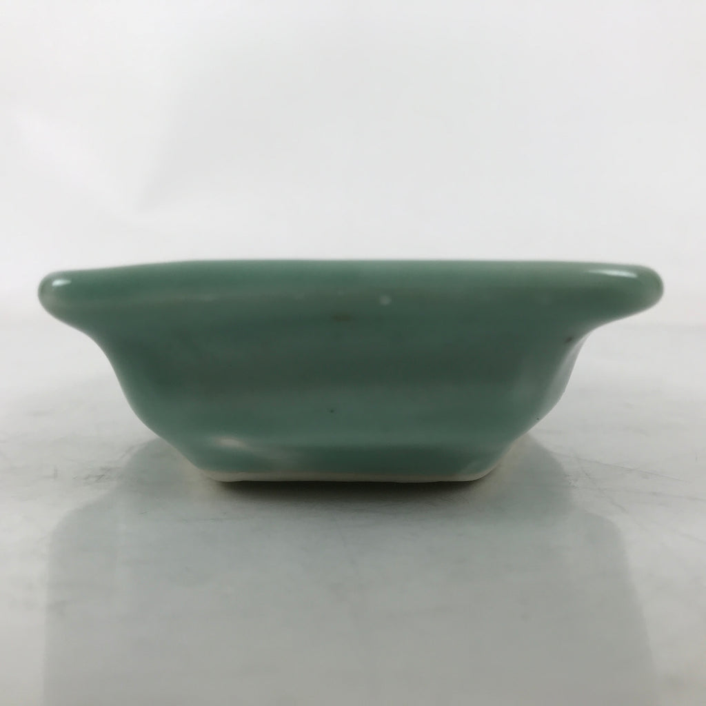 Antique Japanese Porcelain Small Plate Kozara Hexagon Celadon Sayagata Y328