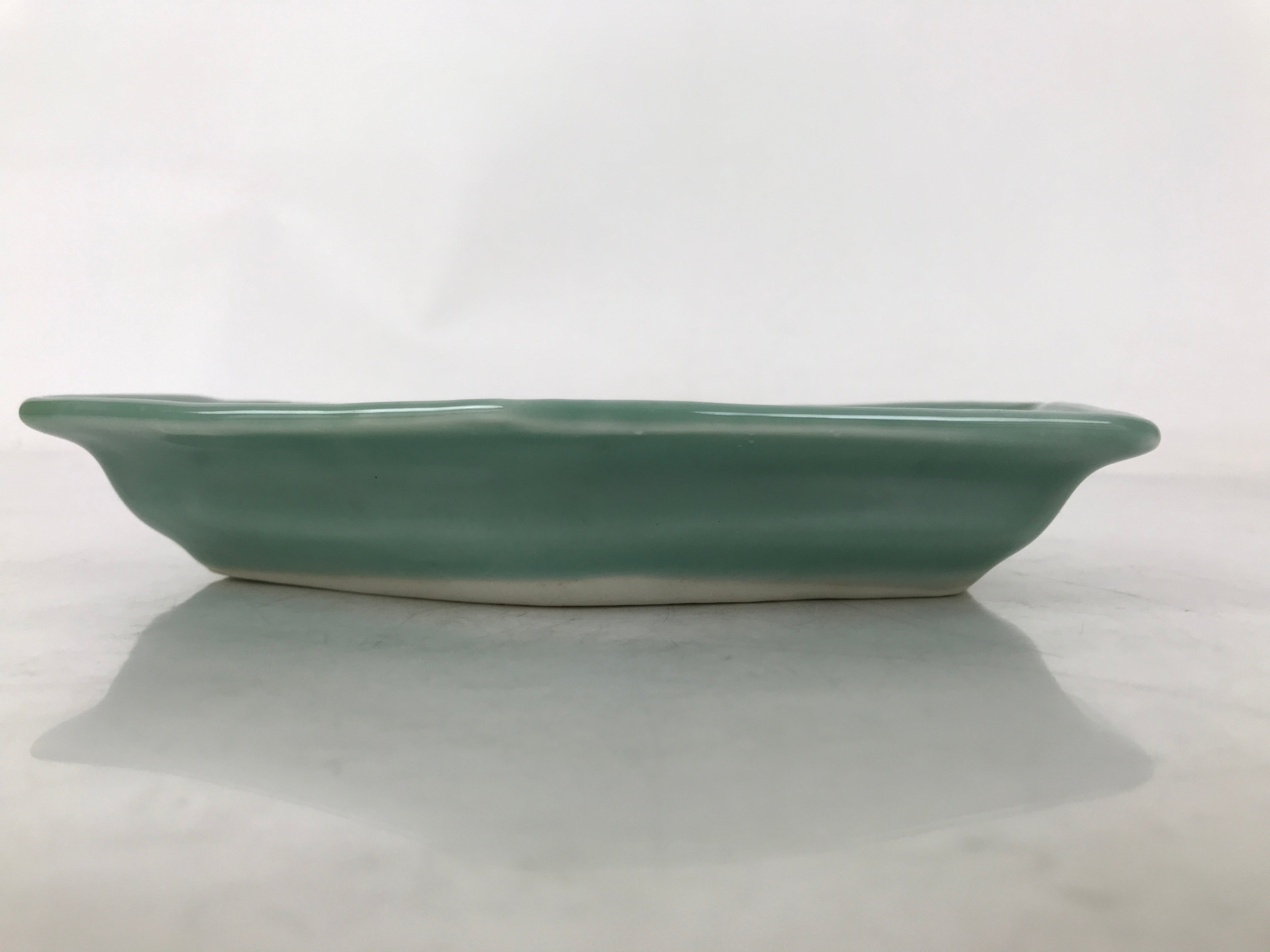 Antique Japanese Porcelain Small Plate Kozara Hexagon Celadon Sayagata Y328