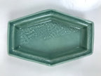 Antique Japanese Porcelain Small Plate Kozara Hexagon Celadon Sayagata Y328