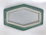 Antique Japanese Porcelain Small Plate Kozara Hexagon Celadon Sayagata Y328