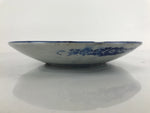 Antique Japanese Porcelain Sometsuke Plate Blue White Village Turtle Crane PY822