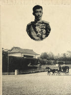 Antique Japanese Postcard Emperor Meiji Empress Shoken Paper Black White PC80