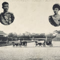 Antique Japanese Postcard Emperor Meiji Empress Shoken Paper Black White PC80