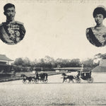 Antique Japanese Postcard Emperor Meiji Empress Shoken Paper Black White PC80