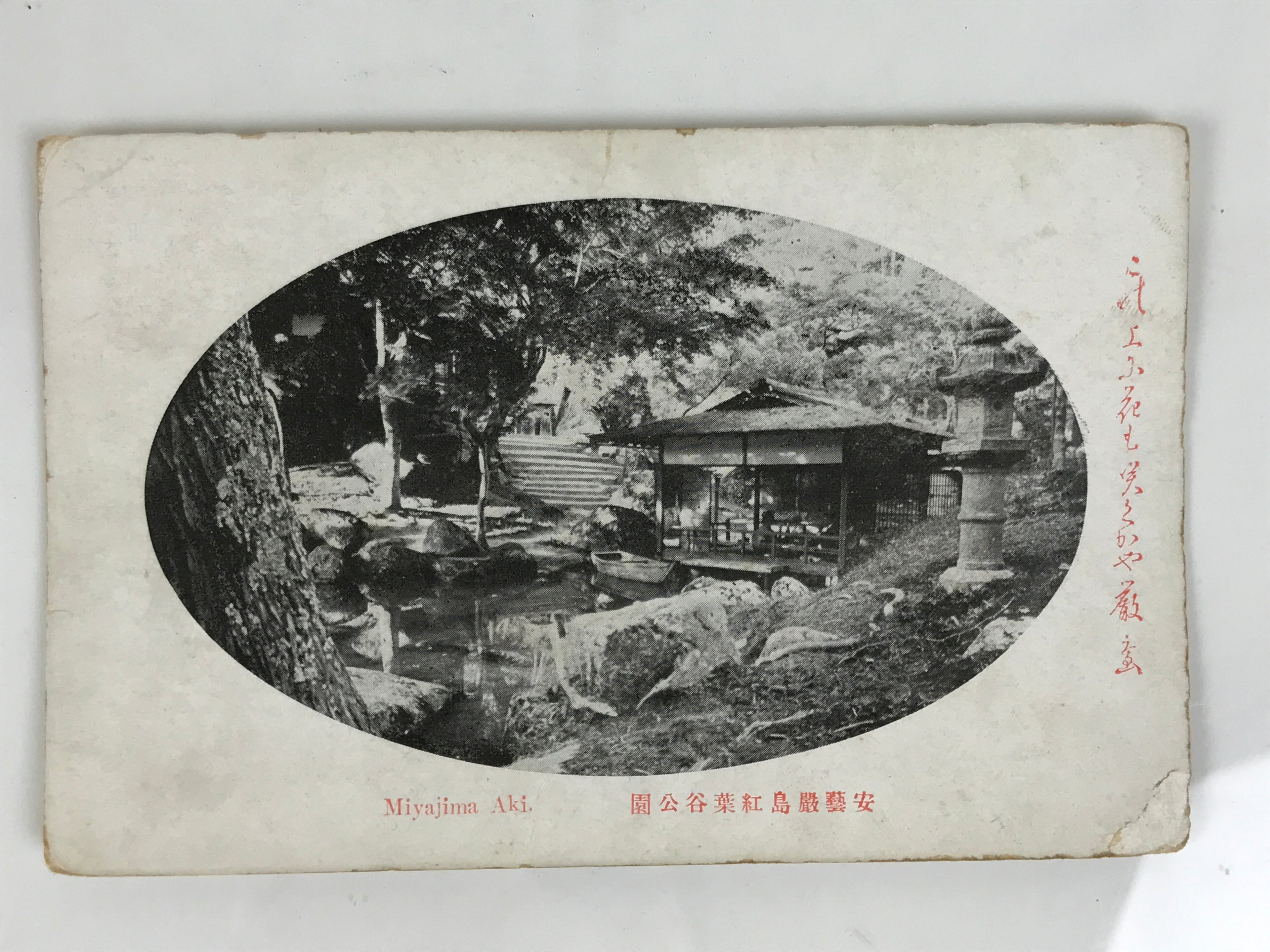 Antique Japanese Postcard Itsukushima Momijidani Park C1920 Black White PC136