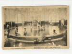 Antique Japanese Postcard Men Baths Hot Spring Osaka Radium Onsen Paper BW PC89