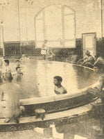 Antique Japanese Postcard Men Baths Hot Spring Osaka Radium Onsen Paper BW PC89