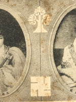 Antique Japanese Postcard Nagano Zenkoji Head Monk Nun Paper Black White PC90