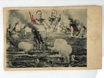 Antique Japanese Postcard Russo-Japanese War Naval Battle Paper Black Red PC81