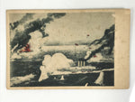 Antique Japanese Postcard Russo-Japanese War Naval Battle Paper Black Red PC82