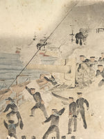 Antique Japanese Postcard Russo-Japanese War Port Arthur Battle Paper Color PC85