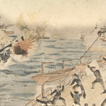 Antique Japanese Postcard Russo-Japanese War Port Arthur Battle Paper Color PC85