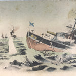 Antique Japanese Postcard Russo-Japanese War Vladivostok Battle Paper Color PC88