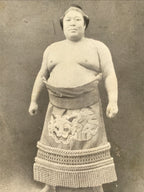 Antique Japanese Postcard Sumo Wrestler Ayaoni Kiichiro Paper Black White PC100