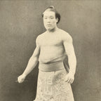 Antique Japanese Postcard Sumo Wrestler Kashiwayama Daigoro Black White PC110