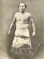 Antique Japanese Postcard Sumo Wrestler Kotogaura Zenjiro Black White PC105