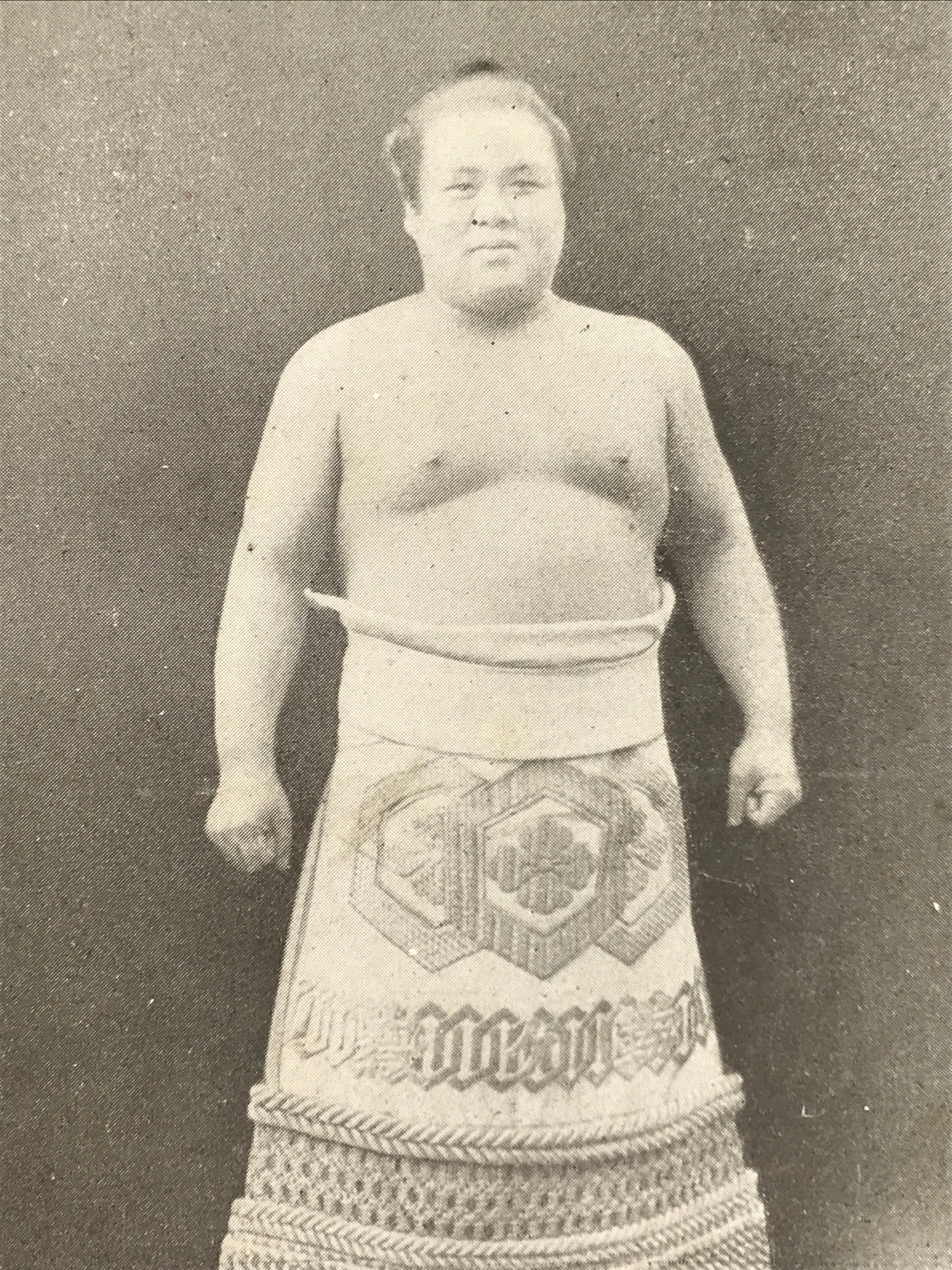 Antique Japanese Postcard Sumo Wrestler Kuragatake Tateemon Black White PC102