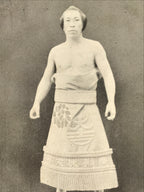 Antique Japanese Postcard Sumo Wrestler Naranishiki Masakichi Black White PC108